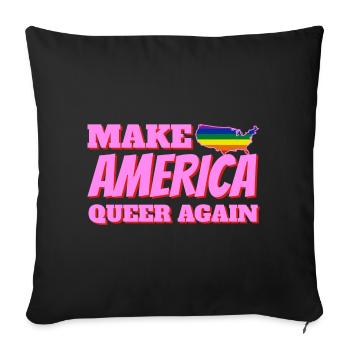 pride america queer gay lesbian love USA US - Sofa pillowcase 17,3'' x 17,3'' (45 x 45 cm) - black - Front