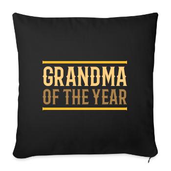 Grandma of the year (lines) - Sofa pillowcase 17,3'' x 17,3'' (45 x 45 cm) - black - Front