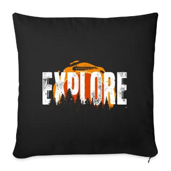 Explore Forest Sunrise - Sofa pillowcase 17,3'' x 17,3'' (45 x 45 cm) - black - Front
