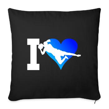 Men's Football Player Football Footballer - Sofa pillowcase 17,3'' x 17,3'' (45 x 45 cm) - black - Front