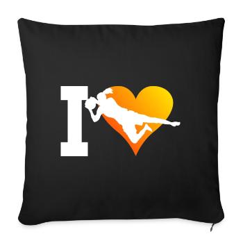 Footballer Football Player Football Women's Football - Sofa pillowcase 17,3'' x 17,3'' (45 x 45 cm) - black - Front