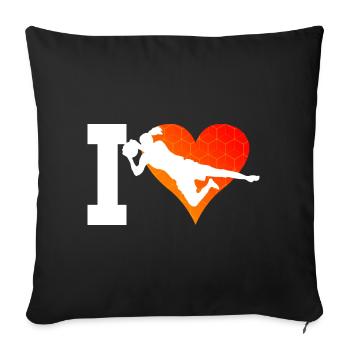 Footballeur Gardien de but Footballeur Footballeuse - Housse de coussin décorative 45 x 45 cm - noir - Devant