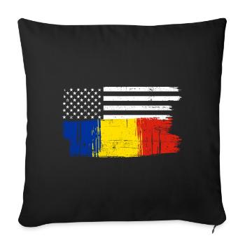 Flag Brush Fusion - Sofa pillowcase 17,3'' x 17,3'' (45 x 45 cm) - black - Front
