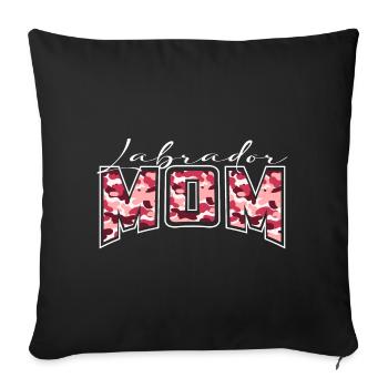 Labrador Mom Tarnmuster Schriftzug - Sofakissenbezug 45 x 45 cm - Schwarz - Vorne