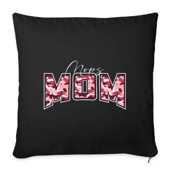 Pug Mom Camouflage Pattern Lettering - Sofa pillowcase 17,3'' x 17,3'' (45 x 45 cm) - black - Front