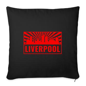 Liverpool Skyline in Red Rays - Sofakissenbezug 45 x 45 cm - Schwarz - Vorne