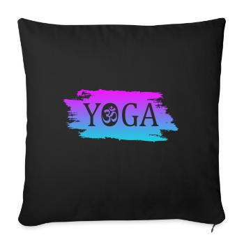 yoga om namaste - Sofakissenbezug 45 x 45 cm - Schwarz - Vorne