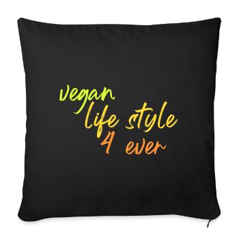 mode de vie végétalien 4 ever - Housse de coussin décorative 45 x 45 cm - noir - Devant