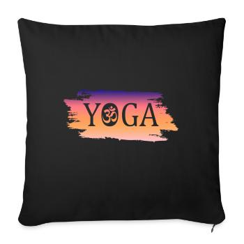Yoga yoga - Sofakissenbezug 45 x 45 cm - Schwarz - Vorne