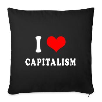 I love capitalism - Sofa pillowcase 17,3'' x 17,3'' (45 x 45 cm) - black - Front