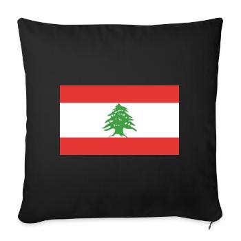Lebanon flag - Sofa pillowcase 17,3'' x 17,3'' (45 x 45 cm) - black - Front