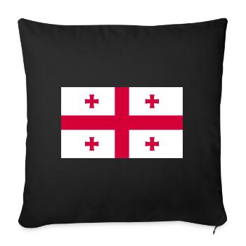 Drapeau de la Géorgie - Housse de coussin décorative 45 x 45 cm - noir - Devant