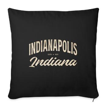 Vintage Indianapolis Script Logo - Sofakissenbezug 45 x 45 cm - Schwarz - Vorne