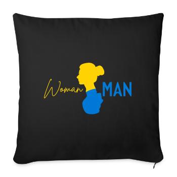 Femme >homme - Housse de coussin décorative 45 x 45 cm - noir - Devant