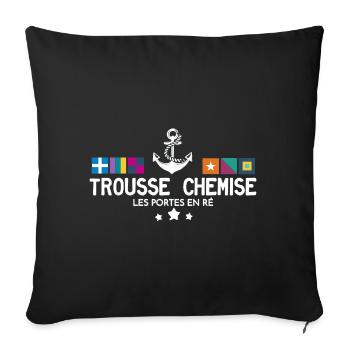 Trousse Chemise Les Portes en Ré - Housse de coussin décorative 45 x 45 cm - noir - Devant