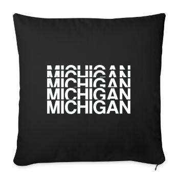Michigan Raster Blockdesign - Sofakissenbezug 45 x 45 cm - Schwarz - Vorne