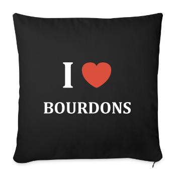 i love bourdons - Housse de coussin décorative 45 x 45 cm - noir - Devant