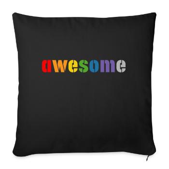 Rainbow shirt awesome, LGBT lgbtqi queer - Sofakissenbezug 45 x 45 cm - Schwarz - Vorne
