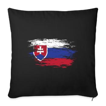 Carte murale de Slovaquie Drapeau utilisé - Housse de coussin décorative 45 x 45 cm - noir - Devant