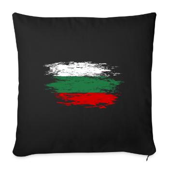 Drapeau bulgare utilisé - Housse de coussin décorative 45 x 45 cm - noir - Devant
