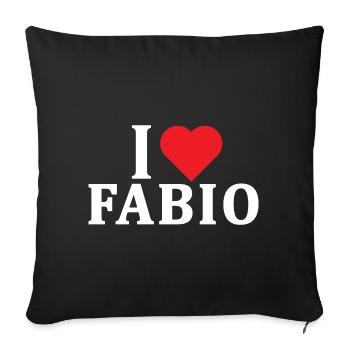 T-Shirt Ich liebe Fabio T-Shirt Geschenkidee - Sofakissenbezug 45 x 45 cm - Schwarz - Vorne