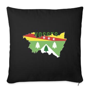 Carte des Vosges et son Blason - Housse de coussin décorative 45 x 45 cm - noir - Devant