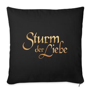 Sturm Der Liebe Brustlogo Gold - Sofakissenbezug 45 x 45 cm - Schwarz - Vorne