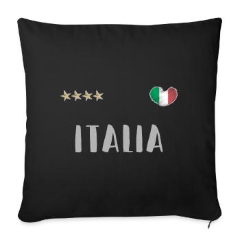 Maillot de football Italie Drapeau italien - Housse de coussin décorative 45 x 45 cm - noir - Devant