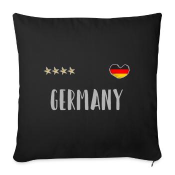 Maillot de football Allemagne Drapeau allemand - Housse de coussin décorative 45 x 45 cm - noir - Devant