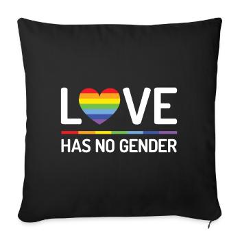 Pride Month - Love Has No Gender - Sofa pillowcase 17,3'' x 17,3'' (45 x 45 cm) - black - Front