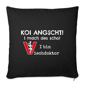 Humor Tierarzt, Veterinär Viechdoktor - Sofakissenbezug 45 x 45 cm - Schwarz - Vorne