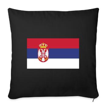 Drapeau de la Serbie - Housse de coussin décorative 45 x 45 cm - noir - Devant