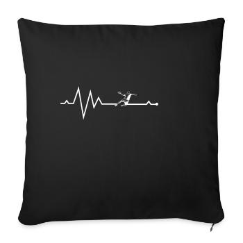 heartbeat weiß Handballer ohne Herz - Sofakissenbezug 45 x 45 cm - Schwarz - Vorne