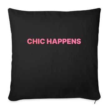 CHIC HAPPENS ROSA - Sofa pillowcase 17,3'' x 17,3'' (45 x 45 cm) - black - Front