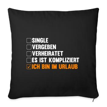Sommerurlaub Urlauber Urlaub - Sofakissenbezug 45 x 45 cm - Schwarz - Vorne
