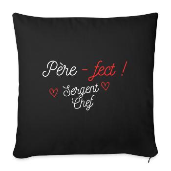 Père-fect, Sergent (grade) - Housse de coussin décorative 45 x 45 cm - noir - Devant