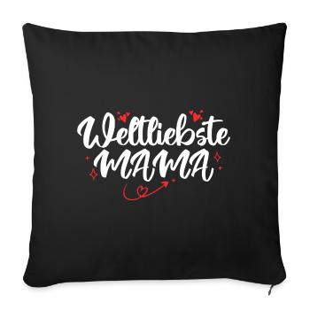 Mutter Familie Mama Geschenk - Housse de coussin décorative 45 x 45 cm - noir - Devant