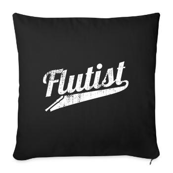 Flûtiste drôle - Housse de coussin décorative 45 x 45 cm - noir - Devant