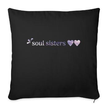 Best Friends - Soul Sisters - Sofa pillowcase 17,3'' x 17,3'' (45 x 45 cm) - black - Front