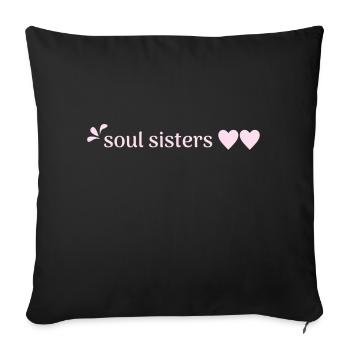Amis - Âmes Sœurs - Housse de coussin décorative 45 x 45 cm - noir - Devant