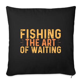 Pêche : l’art d’attendre - Angler Design - Housse de coussin décorative 45 x 45 cm - noir - Devant