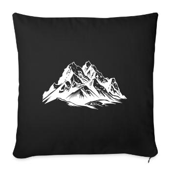 Mountains Alps Silhouette - Sofa pillowcase 17,3'' x 17,3'' (45 x 45 cm) - black - Front