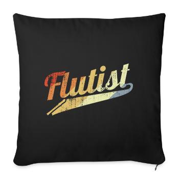 Flûtiste rétro - Housse de coussin décorative 45 x 45 cm - noir - Devant