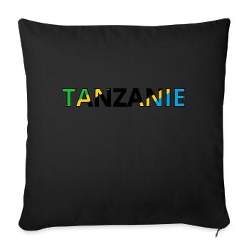 Drapeau Tanzanie - Housse de coussin décorative 45 x 45 cm - noir - Devant