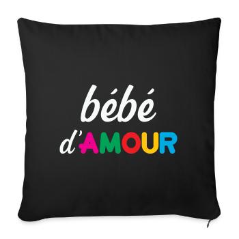 bébé d'Amour - Housse de coussin décorative 45 x 45 cm - noir - Devant