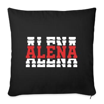 T-shirt Alena texte empilé idée cadeau t-shirt - Housse de coussin décorative 45 x 45 cm - noir - Devant