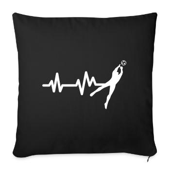 Fußball Goalie Herzschlag - Sofakissenbezug 45 x 45 cm - Schwarz - Vorne