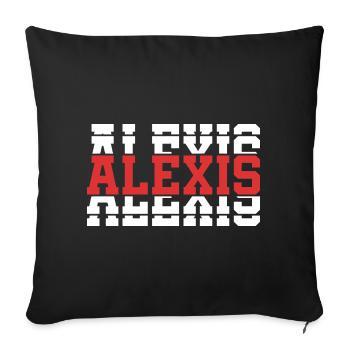 Alexis t-shirt t-shirt gift idea stacked text - Sofa pillowcase 17,3'' x 17,3'' (45 x 45 cm) - black - Front