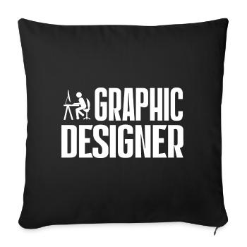 Graphic Designer - Grafikdesigner - Sofa pillowcase 17,3'' x 17,3'' (45 x 45 cm) - black - Front