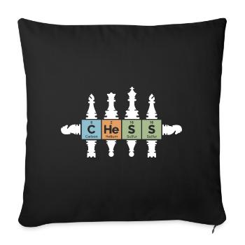 Schach retro Figuren Periodensystem lustig Symbol - Sofakissenbezug 45 x 45 cm - Schwarz - Vorne